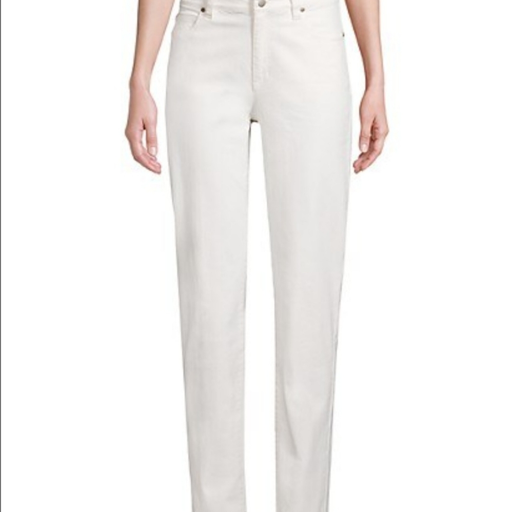 EILEEN FISHER Organic Cotton Denim High-Waisted Jean SZ 8P $178 Unnatural Color